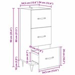 vidaXL Buffet Chêne noir 34 x 34 5 x 90 cm Bois d'ingénierie