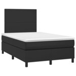 vidaXL Sommier à lattes de lit avec matelas noir 120x190 cm similicuir