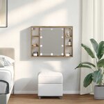 vidaXL Armoire à miroir avec LED chêne artisanal 76x15x55 cm