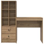 vidaXL Bureau avec tiroir avec étagère 2 Pièces Chêne artisanal