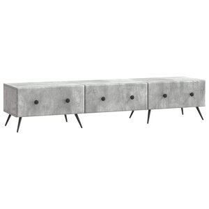 vidaXL Meuble TV Gris béton 147 x 34 5 x 30 cm Bois d'ingénierie