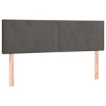 vidaXL Tête de lit à LED Gris foncé 144x5x78/88 cm Velours