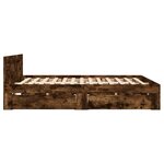 vidaXL Cadre de lit et tête de lit sans matelas chêne fumé 120x200 cm