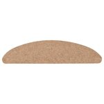 vidaXL Tapis d'escalier autocollants 15 Pièces 56x17x3 cm Beige
