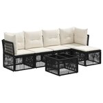 vidaXL Ensemble de canapé de jardin 6 Pièces Noir polyrotin