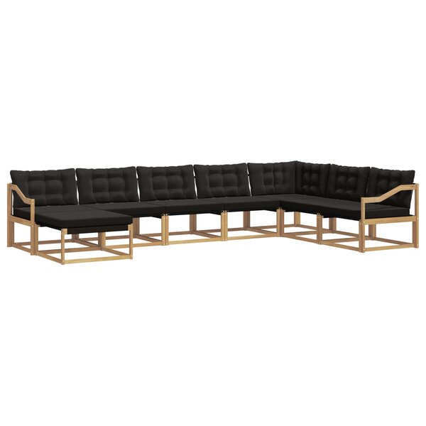 vidaXL Ensemble de canapés d'extérieur 8 pc Blanc et noir