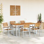 vidaXL Ensemble de salle à manger de jardin 7 pièces en bois massif d'acacia et métal