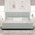 vidaXL Cadre de lit Gris clair 200x200 cm Velours
