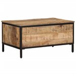 vidaXL Table basse 80x50x40 cm bois de manguier massif brut