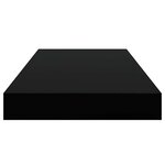 vidaXL Étagère murale flottante 4 Pièces Noir brillant 50x23x3 8 cm MDF