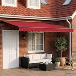 vidaXL Auvent rétractable électrique Rouge et Anthracite 4 × 3 m