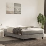 vidaXL Sommier à lattes de lit et matelas gris clair 120x190cm velours