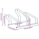vidaXL Support de vélo au sol autoportant pour 3 vélos acier galvanisé