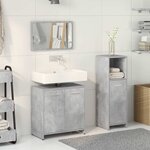 vidaXL Ensemble de meubles de salle de bain 3 Pièces gris béton