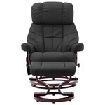 vidaXL Fauteuil de massage inclinable Gris Similicuir et bois courbé