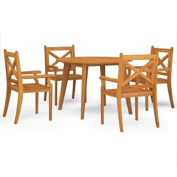 vidaXL Ensemble à manger de jardin 5 Pièces Bois d'acacia solide