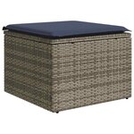 vidaXL Salon de jardin 6 Pièces avec coussins gris résine tressée