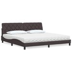 vidaXL Lit avec matelas marron foncé 200x200 cm tissu