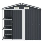 vidaXL Abri de jardin avec étagère Anthracite 205x130x183 cm Fer