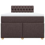 vidaXL Sommier à lattes de lit et matelas marron foncé 120x190cm tissu