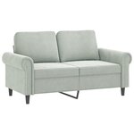 vidaXL Ensemble de canapés 3 Pièces avec coussins Gris clair Velours