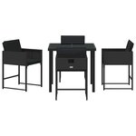 vidaXL Ensemble de salle à manger pour jardin 5 Pièces Noir Poly rotin