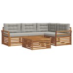 vidaXL Ensemble de canapés d'extérieur 5 pc Gris Naturel et Clair