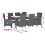vidaXL Ensemble à manger de jardin et coussins 9 Pièces beige Poly rotin