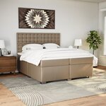 vidaXL Sommier à lattes de lit avec matelas Cappuccino 200x200 cm