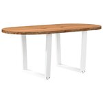 vidaXL Table à manger marron clair bois de chêne massif ovale
