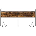 vidaXL Headboard de Rangement avec Station de Charge Chêne fumé 180 cm