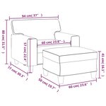 vidaXL Fauteuil avec repose-pied Gris 60 cm Similicuir