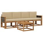vidaXL Ensemble de canapés d'extérieur 4 pc Naturel