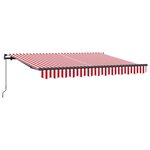 vidaXL Auvent Rétractable Manuel Rouge et Blanc 350x200 cm