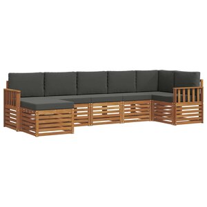 vidaXL Ensemble de canapé d'angle 7 Pièces Naturel et Anthracite
