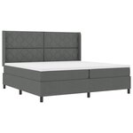 vidaXL Lit à ressorts avec matelas - Gris foncé  200x200 cm  Tissu
