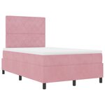 vidaXL Lit Box Spring avec Matelas & LED Rose 120x190 cm Velours