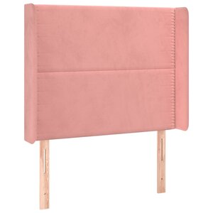 vidaXL Tête de lit avec oreilles Rose 93x16x118/128 cm Velours