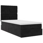 VidaXL Cadre de lit ottoman avec matelas noir 100x200cm velours