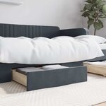 vidaXL Tiroirs de lit 2 Pièces gris foncé bois d'ingénierie et velours