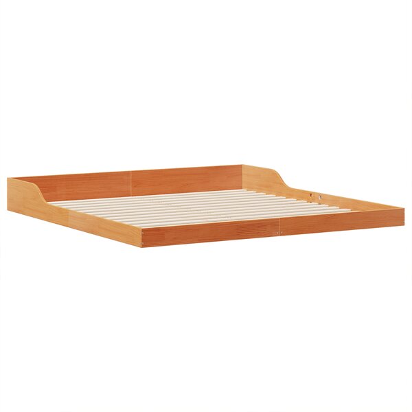 vidaXL Cadre de lit Marron cire 200 x 200 cm Bois massif en pin