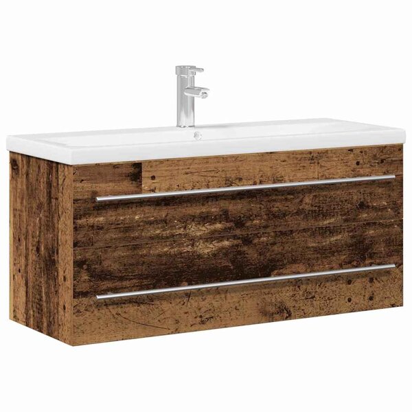 vidaXL Meuble de Lavabo de Salle de Bain avec tiroir 2 Pièces Bois Ancien