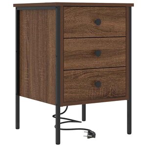 vidaXL Cabinet de chevet avec tiroir Chêne marron 42 x 41 x 61 cm
