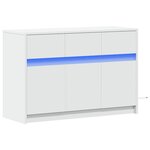vidaXL Meuble TV avec LED blanc 91x34x61 cm bois d'ingénierie