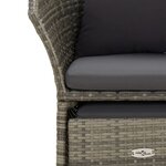 vidaXL Salon de jardin 2 Pièces avec coussins Gris Résine tressée
