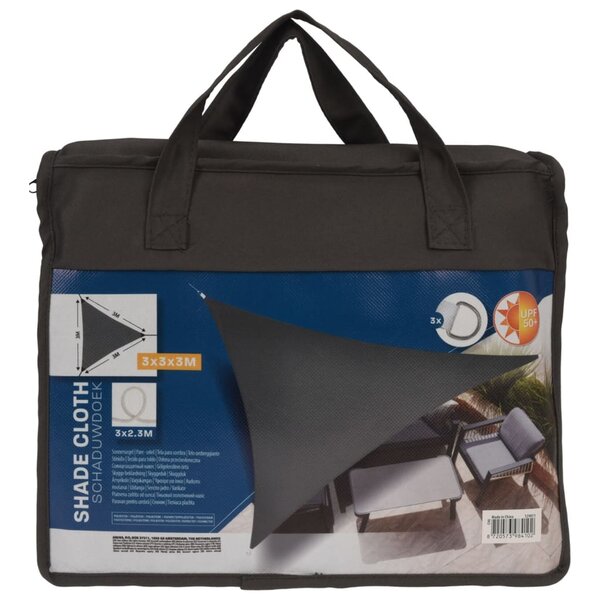 ProGarden Toile d'ombrage 3x3x3 m gris triangulaire