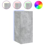 vidaXL Meuble TV mural avec lumières LED gris béton 30 5x35x70 cm