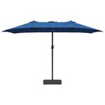 vidaXL Parasol de jardin Bleu 385 x 209 x 244 cm tissu