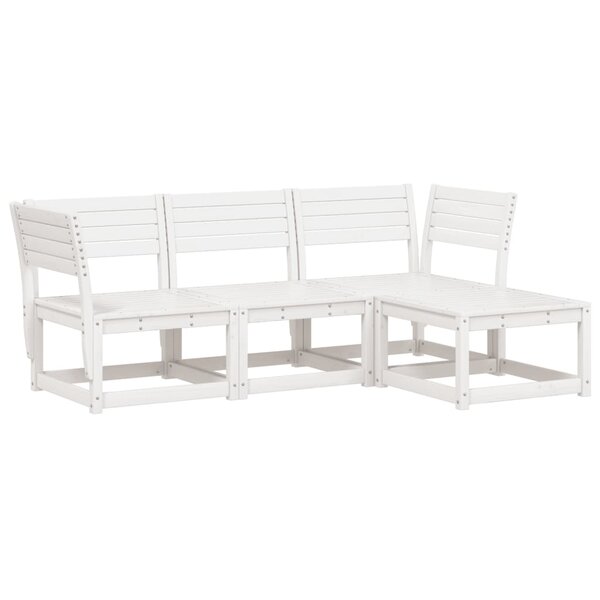 vidaXL Salon de jardin 4 Pièces blanc bois de pin massif
