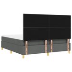vidaXL Lit à ressorts avec matelas & LED gris foncé 180x200 cm tissu